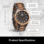Treehut Men's Wooden Watch with Japanese Quartz
