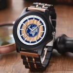 Dentily Men's Casual Wooden Quartz Watch