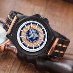 Dentily Men's Casual Wooden Quartz Watch