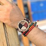 Colorful Bamboo Wood Analog Watch for Men