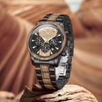 OLEVS Men's Wood Analog Quartz Watch