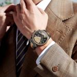 OLEVS Men's Wood Analog Quartz Watch