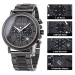 BOBO BIRD Mens Wooden Watches Business Casual Wristwatches Stylish Ebony Wood & Stainless Steel Combined Chronograph