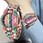 Colorful Bamboo Wood Analog Quartz Watch for Men