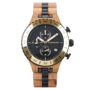 Men's Wooden Chronograph Watch with Luminous Hands