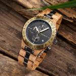 Men's Wooden Chronograph Watch with Luminous Hands