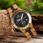 Men's Wooden Chronograph Watch with Luminous Hands