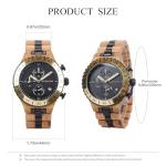 Men's Wooden Chronograph Watch with Luminous Hands