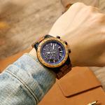 VICVS Men's Wood and Stainless Steel Chronograph Watch