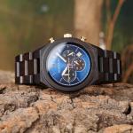 Men's BOBO BIRD Wood Chronograph Watch - Ebony Blue