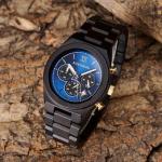 Men's BOBO BIRD Wood Chronograph Watch - Ebony Blue