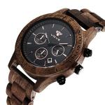 VICVS Men's Walnut Wooden Watch with Date Display