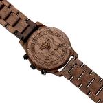 VICVS Men's Walnut Wooden Watch with Date Display