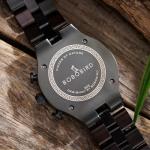 BOBO BIRD Men's Green Ebony Wood Watch