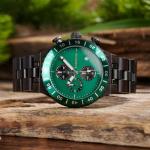 BOBO BIRD Men's Green Ebony Wood Watch