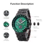 BOBO BIRD Men's Green Ebony Wood Watch