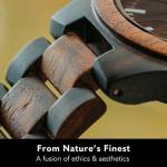 Treehut Men's Ebony Wood Watch with Quartz Movement