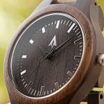 Treehut Men's Ebony Wood Watch with Quartz Movement