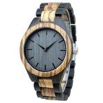Men's 45mm Dark Grey Dial Wood Watch