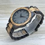 Men's 45mm Dark Grey Dial Wood Watch