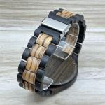 Men's 45mm Dark Grey Dial Wood Watch