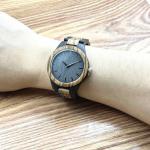Men's 45mm Dark Grey Dial Wood Watch