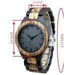 Men's 45mm Dark Grey Dial Wood Watch