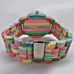 Colorful Bamboo Wood Analog Quartz Watch for Men