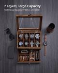 Rustic Walnut 8-Slot Wood Watch Box