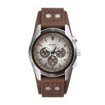 Fossil Men's Coachman Brown Leather Wood Watch