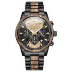 Black Wood Luxury Men's Chronograph Watch 42MM