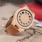 BOBO BIRD Men's Bamboo Wood Watch with Leather Strap