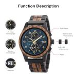 BOBO BIRD Men's Blue Wooden Chronograph Watch