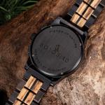 BOBO BIRD Men's Blue Wooden Chronograph Watch