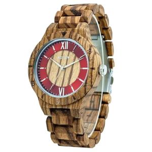 MII YEW Men's Casual Wooden Quartz Watch