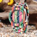Colorful Bamboo Wood Analog Quartz Watch for Men