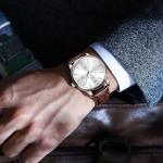 OLEVS Men's Brown Leather Minimalist Wood Watch