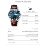 OLEVS Men's Blue Face Leather Watch