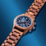 Blue Zeitholz Men's Wooden Chronograph Watch