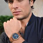 Blue Zeitholz Men's Wooden Chronograph Watch