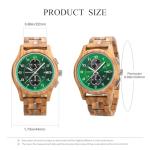 BOBO BIRD Men's Green Wooden Chronograph Watch