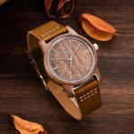 Men's Natural Walnut Wood Watch - Handmade 40mm
