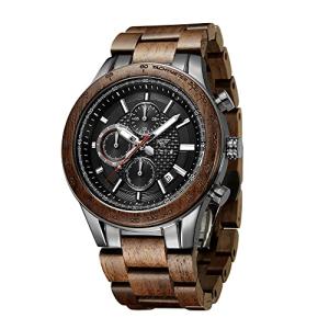 VICVS Walnut Wood and Stainless Steel Chronograph Watch
