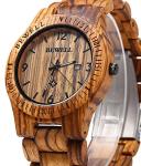 BEWELL ZS-W086B Men's Zebra Wood Watch