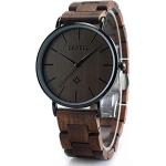 BEWELL Slim Black Wooden Analog Couple Watch