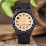 Men's Bamboo Wood Watch with Leather Strap