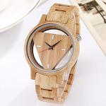 Men's Minimalist Engraved Wooden Triangle Watch