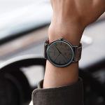 BEWELL Slim Black Wooden Analog Couple Watch