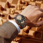 OLEVS Men's Wood Luxury Chronograph Watch 42MM