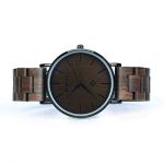 BEWELL Slim Black Wooden Analog Couple Watch